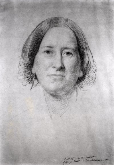 First Study for the Portrait of George Eliot (Mary Ann Evans) by Samuel Laurence